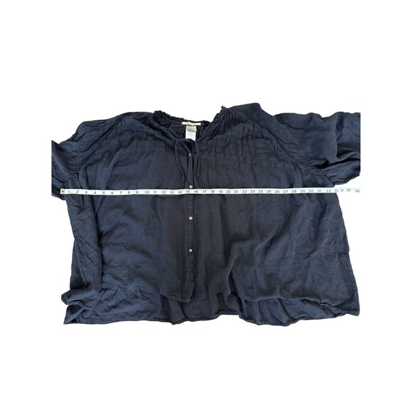 Ne Quittez Pas Anthropologie Boho Smocked Blouse Size L Oversized Peasant Top - Picture 3 of 5